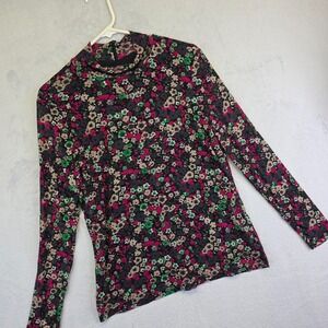 Anne Klein Top Womens M/L‎ Micro Mesh Floral Stretch Lined Fairy grunge Festival